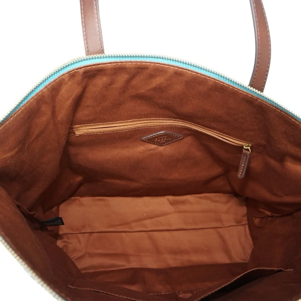 Fossil Blue and Brown Jenna Tote Bag - Picture 9 of 9